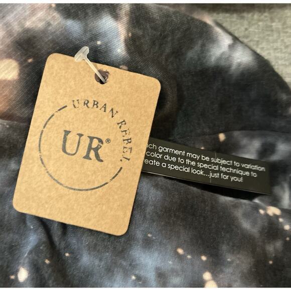 Urban Rebel Cropped Oversized Sweatshirt Women’s Lrg Blue‎ Pink Tie Dye Bohemian - Picture 4 of 5